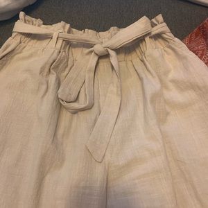 Linen paper bag pants